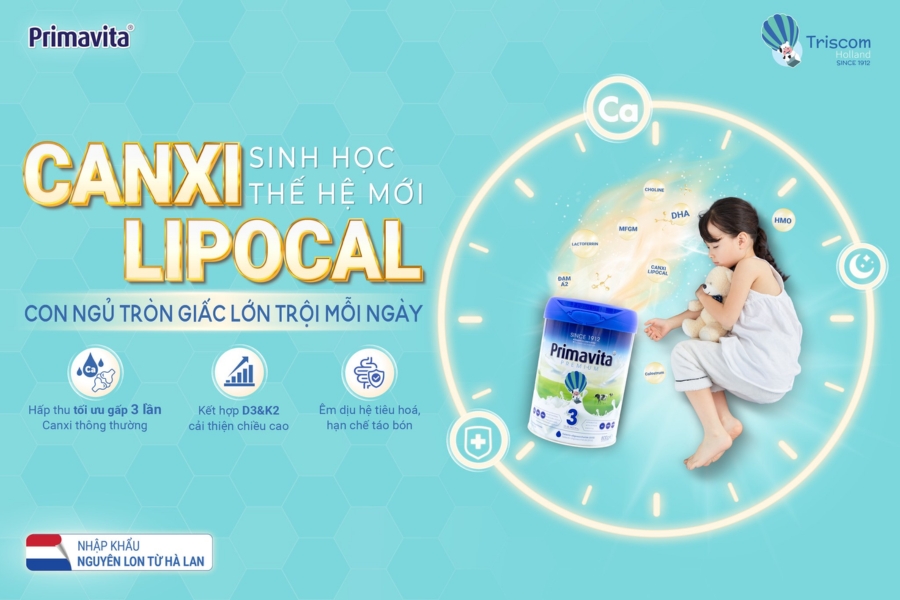 Sữa công thức Hà Lan Primavita bổ sung canxi lipocal 